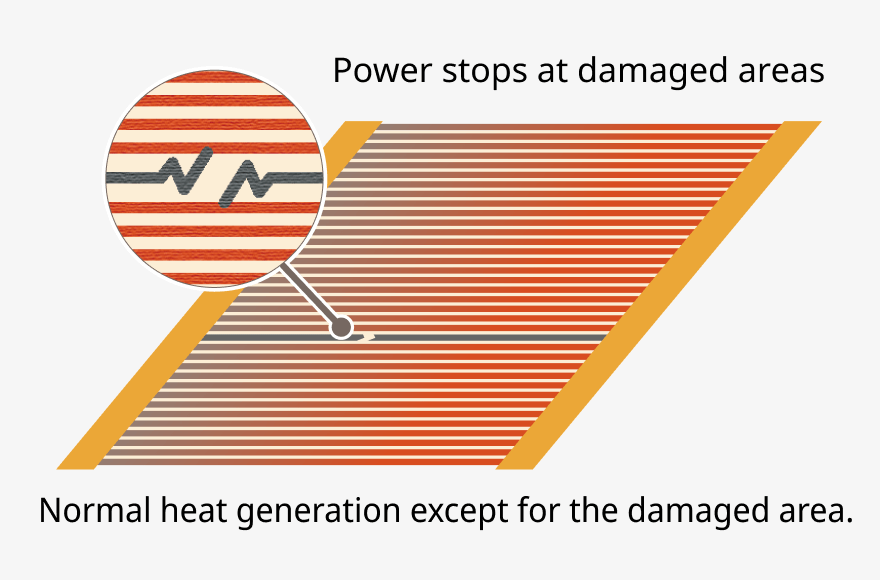 Power stops at damaged areas